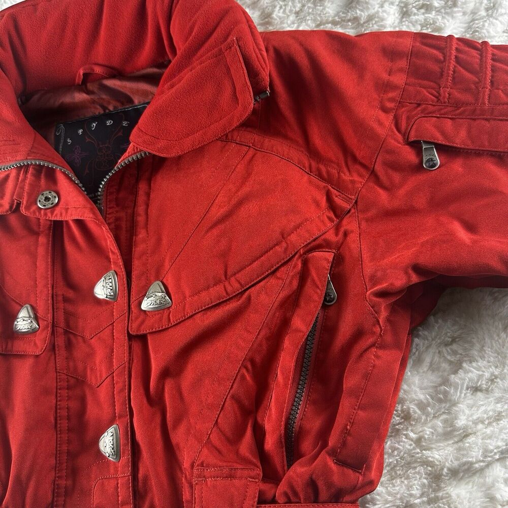 Spyder Ski Coat Embroidered Women's 8 Red‎ Thinsulate 90's Vibe Winter warm - Picture 16 of 16